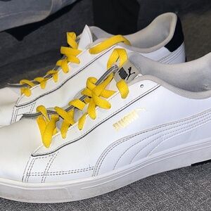 Puma Classic White / Gold Sneakers Shoes. Womens 11.5